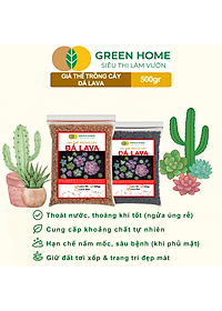Đá Nham Thạch Lava GreenHome, Bao 500GR, Giá Thể Cho Thủy Sinh, Bonsai, Xương Rồng Màu Đỏ, Đen, Sạch Bụi