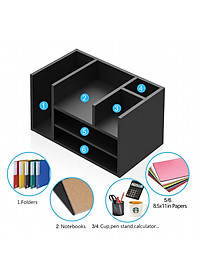 Kệ sách gỗ kệ sách mini trang trí bàn làm việc SMLIFE Atonio