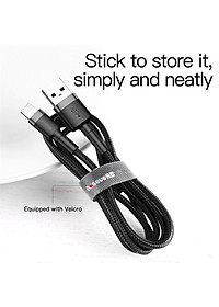 Cáp sạc nhanh truyền dữ liệu tốc độ cao Baseus Cafule Ln cho 6/7/8/X/11/12/13 siêu bền 1.5A dài 2m - Hàng nhập khẩu