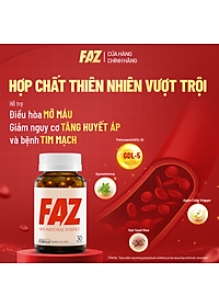 [Tặng Hộp 15v] Combo 4 Hộp 30v - Viên Uống FAZ Ecogreen Hỗ Trợ Giảm Mỡ Máu, Điều Hòa Tim Mạch