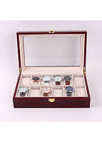 Hộp Đựng Đồng Hồ Đeo Tay 12 Ngăn SAIKE SAIKE S1288 Vỏ Gỗ Cao Cấp