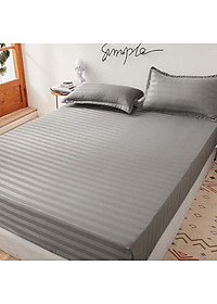 Bộ Ga Gối Cotton Kẻ 3F Lidaco Chuyên Dụng Cho Homestay, Khách Sạn - Xám