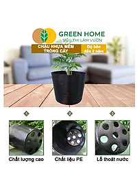 Chậu Trồng Cây Greenhome, nhiều kích thước, Nhựa Mềm, Dẻo, Nhẹ, Trồng Cây, Bầu Ươm Cây Giống, Độ Bền Đến 2 Năm