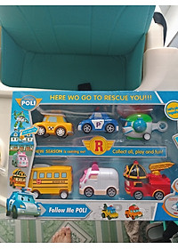 Xe ô tô đồ chơi cho bé chạy trớn mô hình nhân vật Poli và những người bạn