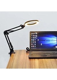 Kính lúp gắn bàn có đèn TERINO DE-5XB (phóng đại 5X, Led, màu đen) - Hàng chính hãng