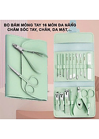 Bộ Bấm Móng Tay 16 Món Cao Cấp Nhỏ Gọn , Kìm Cắt Móng Tay Chân Làm Nail Kèm  Hộp Đựng Sang Trọng