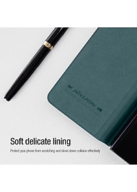 Case bao da chống sốc cho Samsung Galaxy Z Fold 4 trang bị nắp bảo vệ Camera và ngăn đựng S-Pen hiệu Nillkin Qin Pro (chất liệu da cao cấp, thiết kế thời trang cá tính) - Hàng nhập khẩu