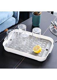 Khay đựng ly chén có rổ thoát nước siêu mỏng nhẹ phù hợp trang trí decor phòng hiện đại
