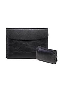 Bao da túi da cặp chống sốc, chống nước dành cho máy tính laptop, surface kèm ví đựng sạc chuột - Hàng chính hãng