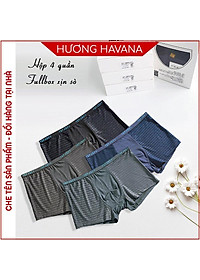 Hộp 4 quần lót nam thông hơi - quần sịp nam tam giác đùi - có size lớn MLQ01