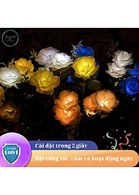 Đèn hoa hồng năng lượng mặt trời ED04 SolaZ trang trí sân vườn, tự động phát sáng, 0 đồng tiền điện