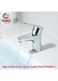 Vòi Lavabo Nóng Lạnh Pimisi PV-203C-1 Đồng Thau Mạ Xi Sáng Bóng, Dùng Cho Chậu Rửa Mặt 1 Lỗ Ở Phòng Tắm - Điều Chỉnh Nước Bằng Gật Gù Gắn Trên Bồn Chậu Rửa Treo Tường Hay Chậu Mặt Bàn Đá, Với Đầy Đủ Phụ Kiện Xi Phông Và Dây Cấp Nước | Hàng Chính Hãng