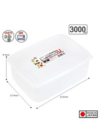 Bộ 3 hộp đựng thực phẩm 3L cỡ lớn nắp kín dùng cho quán ăn, nhà hàng Nội địa Nhật Bản