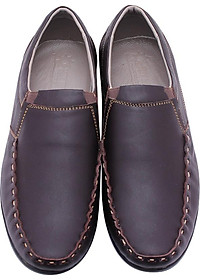 Giày Nam Huy Hoàng Viền Chỉ HT7165 - Nâu