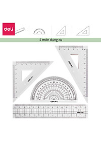 Bộ dụng cụ eke thước đo độ học sinh Deli - 1 bộ - 71988