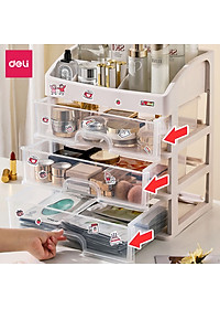[Tặng sticker] Kệ Đựng Mỹ Phẩm Nhựa Nhiều Tầng Để Bàn Trong Suốt Có Thể Tháo Rời Deli - Kệ Đưng Đồ Trang Điểm Đồ Cá Nhân Nữ Trang Sức Hộp Lưu Trữ Văn Phòng Phẩm Decor Bàn Làm Việc Góc Học Tập - VS559 564