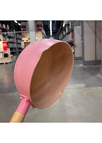 Chảo Chống Dính Sâu Lòng Đáy Từ Vân Tổ Ong Size 18cm Có Tay Cầm Gỗ-Nồi Nấu Mì Màu Pastel Lúa Mạch- Hàng Loại 1 Chính Hãng MINIIN