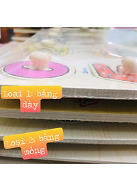 Bảng ghép hình núm gỗ cho bé đồ chơi nhiều chủ đề bảng núm gỗ phát triển trí tuệ