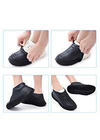 Bộ 2 bọc giày đi mưa silicon chống nước trong suốt co giãn hiệu Coolnice áo mưa cho giày