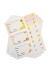 Nhãn Vở Bánh Việt 3 Ô Kèm Sticker - The Sun (15 Nhãn)