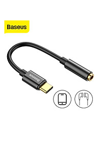 Bộ chuyển đổi Baseus Type-C sang 3.5mm hỗ trợ truyền âm thanh 24-bit thiết kế nhỏ gọn - Hàng chính hãng