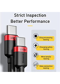 Cáp Sạc Nhanh Cafule 100W Dài 2M, Quick Charge 3.0 Kết Nối Type-C To Type-C Cho Điện Thoại Hàng Chính Hãng Baseus