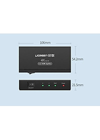 Ugreen UG4020140201TK Màu Đen Bộ chia HDMI 1 ra 2 hỗ trợ phân giải FULL HD - HÀNG CHÍNH HÃNG