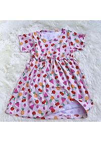 Váy đầm bé gái tay ngắn thun cotton co giãn giao nhiều hoạ tiết khác nhau cho khách MamLa