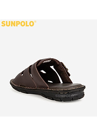 Dép Quai Ngang, Dép Nam Da Bò SUNPOLO SUA022 (Đen, Nâu)