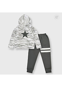 Bộ dài tay bé trai BIGFOX - MISS MEOW size đại, bộ thu đông cho bé phong cách Âu Mỹ rằn ri in NGÔI SAO 11 - 38 kg