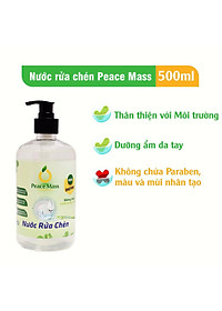 Nước rửa chén Peace Mass 500ml công nghệ enzym - sạch chén bát, không đọng mùi , không khô da, an toàn cho da nhạy cảm