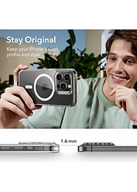 Ốp Lưng cho iPhone 15 Pro Max ESR Classic Hybrid Case with HaloLock - Hàng Chính Hãng