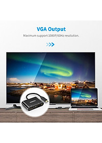 Hub chia cổng đa năng 2 in 1 Type-C thành cổng VGA Full HD & cổng HDMI chuẩn 4K hiệu CHOETECH M07BK dành cho Macbook Pro / Smartphone  - Hàng chính hãng