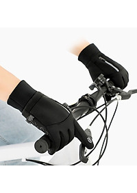 Găng tay nam đi xe máy mùa đông cảm ứng chống nước lót nỉ lông cực ấm - Thiết kế nam tính GTCD06