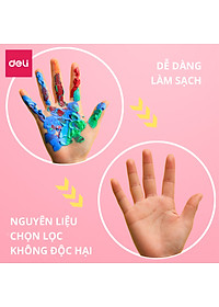 Màu bột Gouache 100ml cao cấp dạng hũ Deli - Tô đất sét, đất nặn tự khô - Siêu mịn, tươi sáng, dễ sử dụng - Nhiều màu sắc - 73888