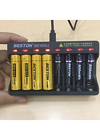 Pin sạc AA/AAA Beston chính hãng 1.5V kèm bộ sạc nhanh tự ngắt hàng cao cấp