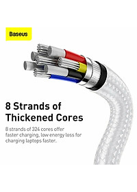 Cáp sạc siêu nhanh 100W Baseus Cafule Series Metal Data Cable Type-C to Type-C (100W) - Hàng chính hãng