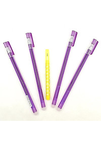 Vỉ 4 Bút Bi Mực Gel Xóa Được Nắp Đậy - 0.5mm Stacom-VGBP104_V - Mực Tím - Kèm 1 Bút Chì PC202