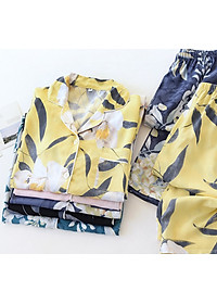 Đồ Bộ Nữ Dài Tay, Pijama Mặc Nhà Cho Nữ Bigsize Azuno BN2111 Chất Liệu Cotton Lụa Có Thể Mặc Mùa Hè