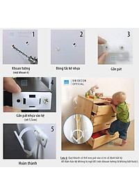 Kệ Sách 5 Tầng Màu Trắng Phối Vân Gỗ Đẹp Tinh Tế SIB Decor KSG23