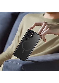 Ốp lưng nhám sạc từ tính cho Samsung Galaxy S23 Ultra hiệu Likgus PC Ultra-thin Frosted Magnetic Case - mặt lưng nhám mờ chống bám bẩn, gờ bảo vệ Camera 0.5mm - Hàng nhập khẩu