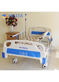 Giường bệnh cao cấp - DCN04 - Nâng đầu, nâng hạ chân, nghiêng trái phải, có chổ để bô - Chính hãng NIKITA