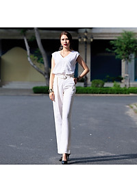 Quần Ống Suông, Quần Linen Trắng Cao Cấp Thời trang thiết kế Hity PAN047