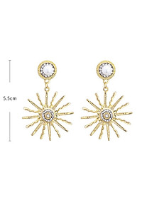 Bông tai mặt trời đính đá ngọc trai sang trọng dự tiệc