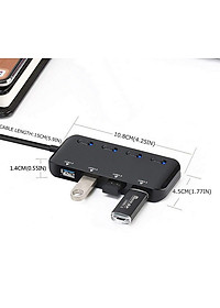Hub Chia 4 Cổng USB 3.0 Ultra Slim siêu mỏng có công tắc bộ chia cổng USB 3.0