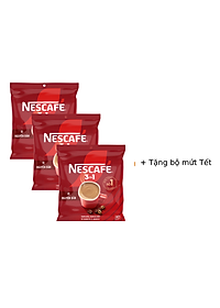 [Tặng Ấm giữ nhiệt có quai (Tết 26) NESCAFE 1L ] Combo 3 Bịch NESCAFE 3IN1 Công thức cải tiến - VỊ NGUYÊN BẢN Bịch 46 gói