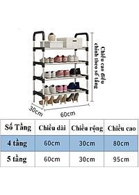 Kệ Để Giày Dép Inox 5 Tầng Lắp Ghép  Đa Năng Cao Cấp- Phong Cách Hàn Quốc - Chính Hãng MINIIN