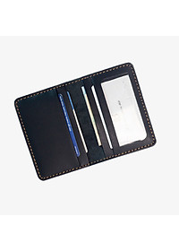 Ví namecard da bò V130, ví đựng thẻ da thật, khâu tay thủ công, ví mini nam đường chỉ tinh tế, thương hiệu Bụi leather chuyên đồ da thật