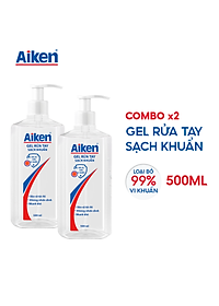 Aiken Combo 2 Gel Rửa Tay Sạch Khuẩn 500ml/chai dạng vòi