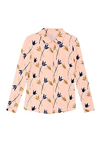 Áo Sơ Mi Nữ Tay Dài HT Hoa Chéo Sang Trọng Chất Liệu Cao Cấp, Không Nhăn, Không Xù, Không Phai Màu